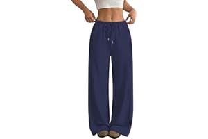 MEETFOND Wide Leg Pants Women Baggy Sweatpants Casual Cotton Sweat Pants Yoga Drawstring Workout Pants for Women