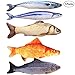 Coolfm Catnip Toys Set Simulation Fish Shape Doll Interactive Pets Pillow Chew Bite Supplies for Cat/Kitty/Kitten Fish Flop Cat Toy Catnip Crinkle Toys 3PCS (CY01-3PCS)