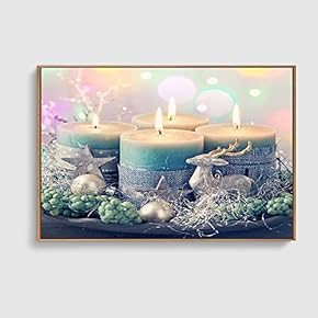 Framed Canvas Home Artwork Decoration Merry Christmas Canvas Wall Art for Living Room, Bedroom - 16x24 inches