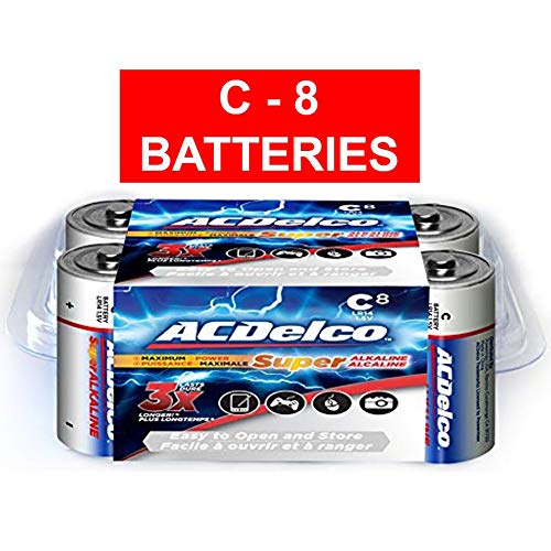 ACDelco C Super Alkaline Batteries in Recloseable Package, 8 Count