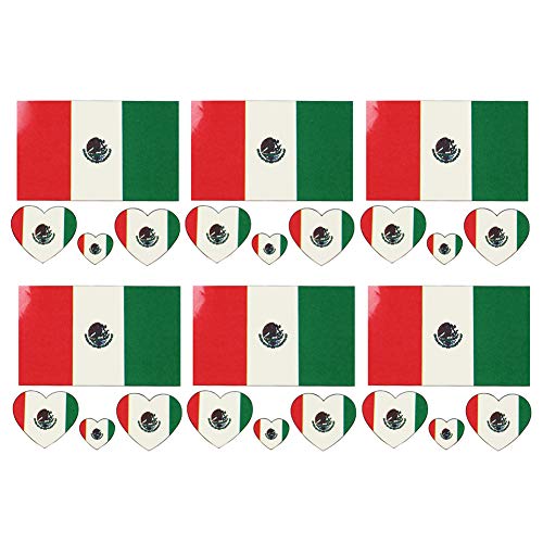 Domccy 1set(6pcs) Waterproof National Flag Tattoo Stickers Temporary Body Face Stickers Long Lasting Flag Tattoos for 2018 World Cup Soccer Fans(Mexico) Beauty tools and accessories, cosmetics - Thumbnail 3