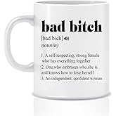 Bad Bitch Definition Mug - Empowering Feminist Gift for Best Friend - Encouraging 11oz Mug With Bad Energy