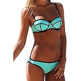 ReachMe Vibrant Triangle Push up Sexy Neoprene Padded Bikini Swimsuit Swimwear