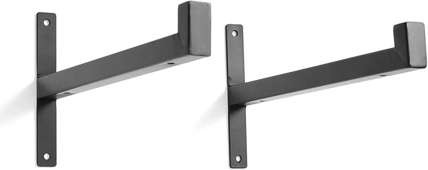 12 Inch Shelf Brackets with Lip, Heavy Duty Black Metal Industrial Shelving Bracket, Wall Mounted Rustic Farmhouse Iron Floating Support for DIY Open Shelves, Set of 4: Home Improvement
