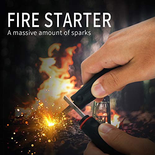 morpilot Coltello Svizzero e Pietra Focaia Set 15 in 1 Coltello Multiuso e 5 in 1 Fire Starter con Fischietto e Bussola per Il Campeggio, Escursioni e Emergenza