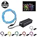 EL Wire, KOMAKE 9ft Neon Lights 7 Pack EL Wire Kit Neon Glowing Strobing Electroluminescent Wire for Halloween Christmas Party Decoration Home (Green, Blue, Red, Yellow, Purple, White, Pink) (7 Color)