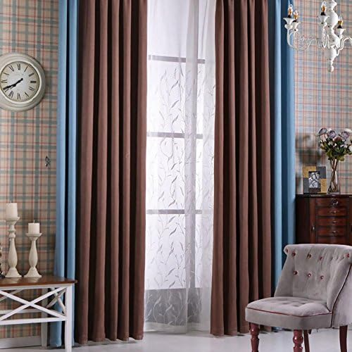 Yuan Futian Flat plain curtain fabric polyester print fabric art Blackout Drapes 2 Piece , e , 180cm210cm/70"82"