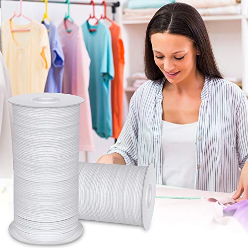 Elastic Bands for Sewing 1/4 inch, 70 Yards TOOVREN Elastic String for Masks, Flat Knit Elastic Cord Heavy Stretch High Elasticity Strap Earloop for DIY Crafts Mask Making Supplies - White