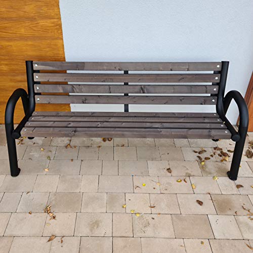 Primario Grande Gartenbank, Parkbank Holz - Gartenmöbel, Outdoor Bank mit 350kg Tragfähigkeit - Sitzbank Wetterfeste, Design Skandinavische (Primario Palisander, 175cm - Gesamtlänge der Bank, CE) – Bild 3