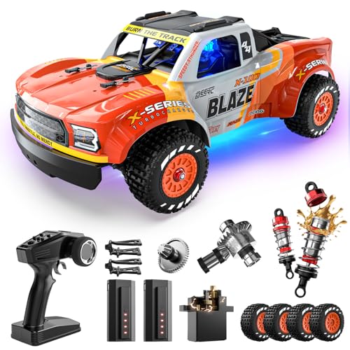 DEERC 1205 1/14 Brushless RC Car for Adults,Max 43 mph,Electric 4x4 Off-Road RC Truck, Waterproof Monster Truggy, All Terrain Fast Remote Control Drift Car for Boys 8-12, 3S Lipo Compatible