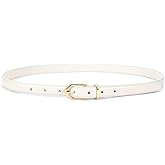 JASGOOD Womens Skinny Leather Belt Ladies Thin Faux Leather Belt with Gold/Silver Buckle for Jeans Dress Pants