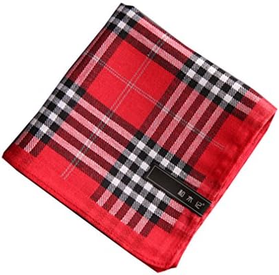 Lovely Item Women's Chic Gift Party Pocket Square Cotton Checked Handkerchief