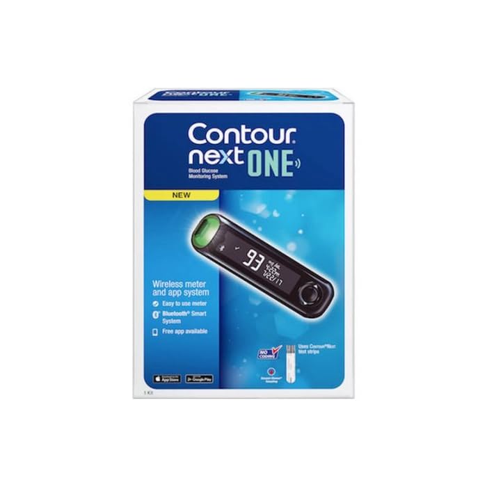 O Well Contour NEXT ONE Blood Glucose Kit, Contour NEXT ONE Meter, 50 Contour NEXT Blood Glucose Test Strips, 50 O Well…