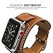 MoKo Compatible Band Replacement for Apple Watch 38mm 40mm Series 4/3/2/1, Genuine Leather Smart Watch Band Cuff Strap - Brown (Not Fit 42mm 44mm Versions)