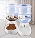 Feeder Dispenser, Dog Cat Food Combo,Automatic Gravity Drinking Fountain Bottle Bowl Dish Stand 0.8 Gal