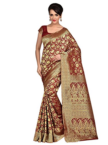 Shonaya red banarasi silk handloom saree & unstitched blouse …
