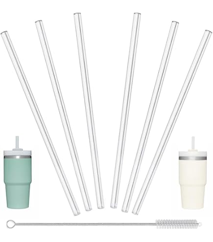 10 Pack Replacement Straws For Stanley Quencher 14oz/20oz | Reusable Clear Plastic Straws With Cleaning Brushes, BPA-Free, 9.37 Inch - View #13
