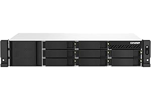 QNAP 8 Bay Short Depth Rackmount NAS - Intel Celeron Quad Core 8GB DDR4, Dual 2.5GbE Ports - High Speed Storage Server - Disk