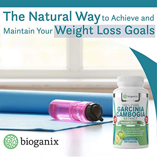 BioGanix 100% Pure Garcinia Cambogia Extract Premium 1600mg XL (120 Veggie Capsules - 2 Month Supply) Ultra Natural 60% HCA, Max Weight Loss Support - Thumbnail 2