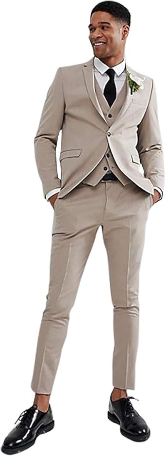 Mens Summer Thin Relax 3 Pieces Slim Fit Tuxedo Groom Single Breasted Stylish Suits Blue Gray Green At Amazon Men S Clothing Store