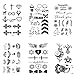 Fake Black Tiny Temporary Tattoo Non-Toxic Ink No Pain Low Cost Waterproof Durable Body Art Stickers 20 Sheets For Men Women Kid Hands Neck Wrist Cover