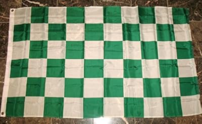 Checkered Nascar Race Flag 3'x5' Green White Racing Banner