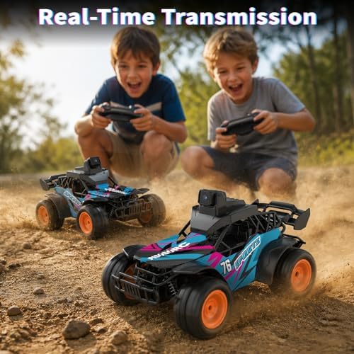 Voiture Télécommandée Avec Caméra, 2.4GHz Écran LCD 2.8" et Caméra Orientable à 60°, Vidéo en Direct, Double Commande APP/Radio, Rechargeable Voiture Télécommandée Cadeau pour Enfants et Adultes