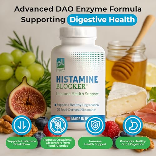 Prodigy Life Premium Histamine Block Supplement - Advanced Histamine Blocker Supplement - with Diamine Oxidase (DAO) Enzyme - Breaks Down Histamine For Food-Derived Histamine Intolerance - 30 ct