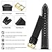 Fullmosa Compatible Samsung Galaxy 46mm/Gear S3 Frontier/Classic Watch Bands, Quick Release Leather Watch Band for Garmin Vivoactive 4 and Active, 22mm Watch Band, Black + gold buckle