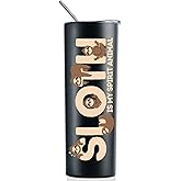 Onebttl Sloth Gifts for Women, 20oz Stainless Steel Insulated Wine Tumbler with Straw & Lid My Spirit Animal Black