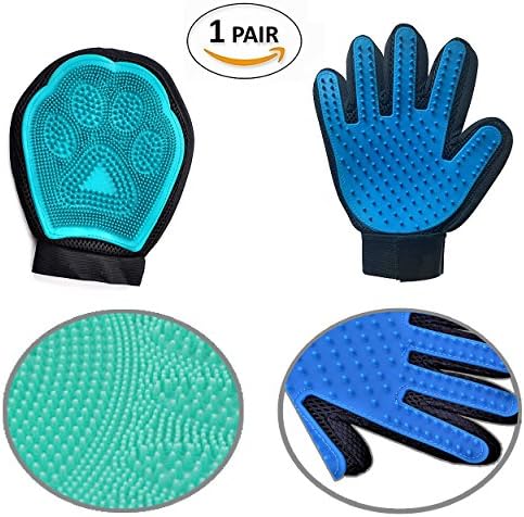 CRUXEE Upgraded Pet Hair Grooming Gloves Pet Brush, Dog & Cat Hair Remover Brush Gentle Massage Mitt - Efficient Deshedding Tool, Long & Short Hair Fur Remover Puppy Hair Gloves