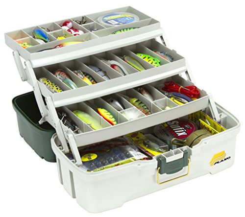 Plano-3-Tray-Tackle-Box-with-Dual-Top-Access-Dark-Green-MetallicOff-White Plano-3-Tray-Tackle-Box-with-Dual-Top-Access-Dark-Green-MetallicOff-White