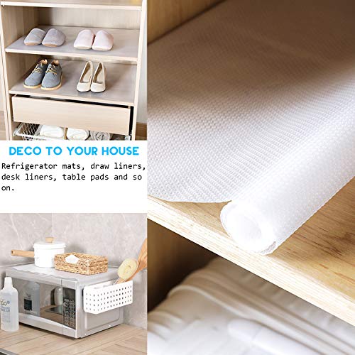 image for FIGROL Ribbed 2 Rolls Drawer and Shelf Liner,Non-Adhesive Waterproof C