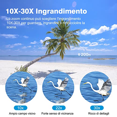 APEXEL 10-30x50 Optical Zoom Binoculars High Performance for Adults, Weak Light, Night Vision, Waterproof, FMC/Prism BAK4 Lens, Professional HD Binoculars for Birdwatching, Concerts