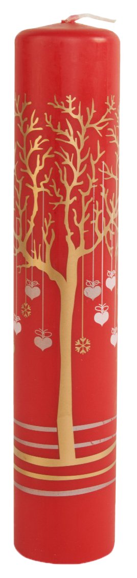 Ivyline TRE25050RD 250/50 mm Advent Tree Pillar Candle - Red