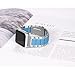 GreenInsync Bands for Apple Watch 38mm Metal, Special Edition Stainless Steel Wristbands Buckle Clasp Watch Strap Replacement Bracelet W/Silicone Gray Cover Blue for Apple Watch Series 3/2/1