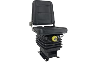 CDZHLTG Suspension Seat Replacement Universal Adjustable Waterproof Heavy Duty for Tractor Forklift Excavator,Skid Loader, Bobcat, Lawn Mower, Backhoe, Dozer with Shock Absorber - Black