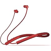 Mosonnytee Bluetooth Headphones Wireless Earbuds Neckband Headphones with mic Noise Cancelling Wireless Headset 400 Hours Standby time for Sports (in Ear Red)