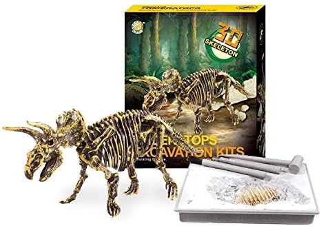 Dinosaur Digging Kit – Science Experiments for Kids – Discover Dinosaur Bones - Triceratops