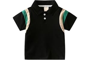 Baby Boys and Toddler Short Sleeve Pique Polo T-Shirt Infant Color Block Button Up Tops Kids Kids Clothes Girls