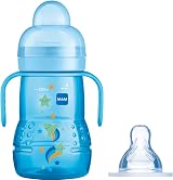 MAM Trainer+ Baby Bottle 220ml with Free Teat 3 Blue 4+ Months Spill-Free