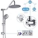 Sarlai Shower Head with Handheld Combo - Dual Rainfall Shower Head,Stainless Steel 10 Inch Heads, 5-setting Handheld Sprayer with Plastic Drill-Free Adjustable Slide Bar and Hose, Chrome Finish