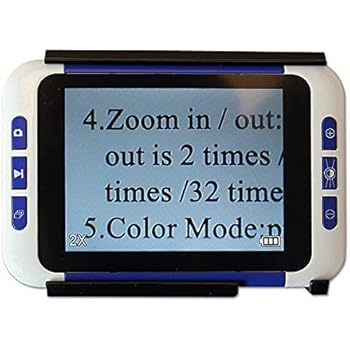 7 Inch Portable Digital Magnifier With Double Camera View Far And Near, Video Magnifier Electronic Reading Aid For Low Vision, 2-32x Zoom, 19 Color - View #3