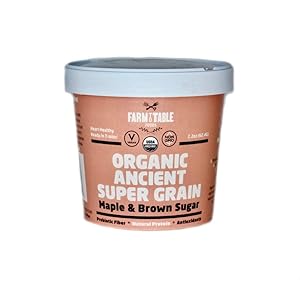 Farm to Table Foods Organic Maple and Brown Sugar Ancient Grain Oatmeal Cups-12 Pack