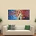 Wieco Art Abstract Floral Oil Paintings on Canvas Wall Art for Bedroom Bathroom Home Decorations Dazzling Beauty 3D Thick Layer Modern Large 100% Hand Painted Wrapped Pretty Red Flowers Artwork L