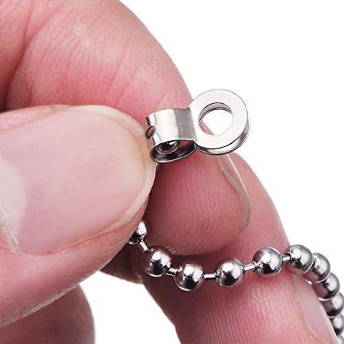 2 Pack Steel Beaded Ball Pull Chain String Extension with Connector for