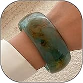 GIGB PBDK Chunky Acrylic Bracelets for Women Exaggerated Large Transparent Bangle Bracelet Geometric 30MM Wide Round Resin Bracelet Trendy Jewelry Accessories