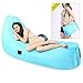 Inflatable Lounger, EocuSun Inflatable Couch Air Mattresses Hammock with Backrest Portable Air Sofa Chair Bed Bag Beach Lounger for Indoors Outdoors Camping Hiking Travelling Beach (Light Blue)