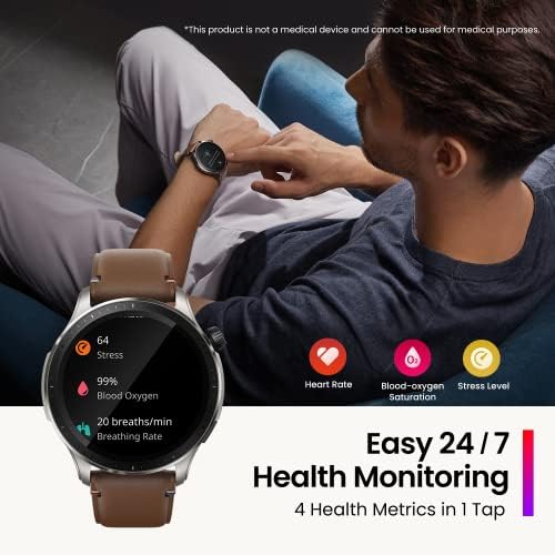 GTR 4 Smartwatch para Teléfono Android Reloj Inteligente de Seguimiento GPS 150 Modos de Deporte Llamadas Telefónicas de Bluetooth Almacenamiento de Música Batería de 14 Días Duración Alexa