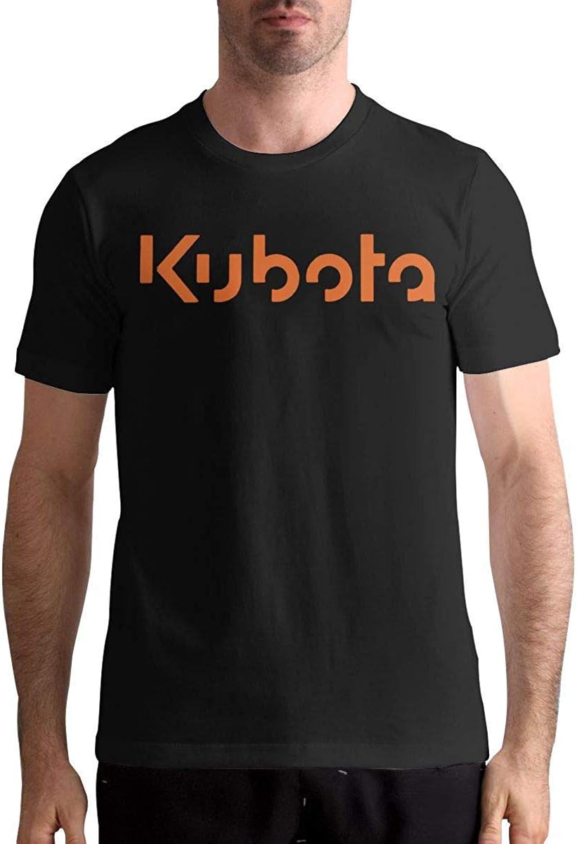 Man Kubota Tractor Orange Logo Vintage Short Sleeve Top TShirts,Black